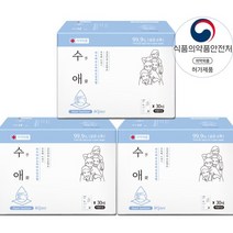 자우버 수애 손소독 티슈 실속형 개별포장 30매입 3박스(총 90매)