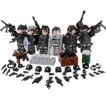 경찰 군인 특전사 SWAT 특공대 대테러 레고 피규어 세트 2, H세트