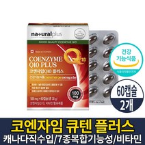 코엔자임q10 코큐텐 유비퀴놀 캡슐 코앤자임 큐텐 100 mg 비타민 캐나다 직구 영양제, 2개, 60캡슐