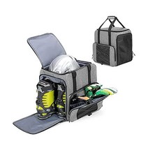 DSLEAF 스키 부츠 가방 항공 여행용 스노우보드 부츠 가방 US Mens 13까지 부츠 한 켤레 보관 헬멧 및 남녀 공용 기타 액세서리, 그레이