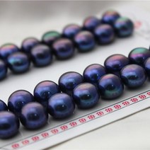 비즈공예 원석 Wuzhou 반지 만들기를위한 느슨한 천연 진주 구슬 8 8.512 12.5mm 4A 담수 단추, 02 black_15 10 10.5mm 10pcs