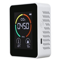 전문가용 CO2 센서 이산화탄소 검출기 온실 창고 미터 공기 품질 분석기 가정용 오염 가스 모니터 경보기, 01 WHITE