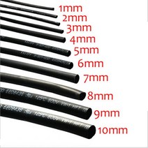 열 수축 호스 튜브 열 수축 튜브 1 미터 2:1 색상 1 2 3 5 6 8 10mm 직경 열 수축 튜브 와이어 커넥터 랩 와이어 수리 튜브 케이블 슬리브, 1미터-블랙, 5mm