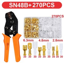 SN-48B 압착 플라이어 0.5-2.5mm 2.8 4.8 6.3 자동차 스프링 플러그 수 와이어 커넥터 터미널 세트 전기 핸드 툴, CHINA, Only Pliers, SN-48B w 270