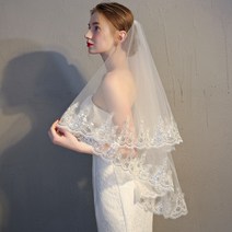 (GTS51306)로맨틱 샤인 2단 웨딩 베일 면사포 셀프웨딩 스냅소품