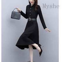 [Myshe]여성 봄 정장 원피스 셔츠 원피스 오피스룩 Sheliu1220CS08