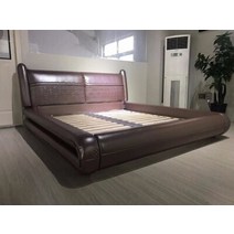 수입가구 침대프레임 RAMA DYMASTY 천연가죽 푹신한 침대 모던 디자인 침대킹퀸 사이즈 침대 카마 고급침대 27, 왕, 갈색