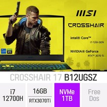 [오늘출발] MSI 크로스헤어 17 B12UGSZ, Free Dos, 16GB, 1TB