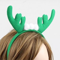 크리스마스 머리띠 XMAS 루돌프 산타 트리 사슴 성탄절 방울, A (4)루돌프솜방울머리띠(그린)