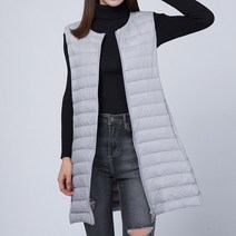 오리털 100 여성 지퍼 긴 경량조끼GP-005