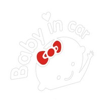 자동차 스타일링 3d 만화 자동차 스티커 반사 비닐 아기 자동차 온난화 스티커 데칼 보드 장식, 하얀