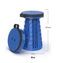 접이식 야외 캠핑 의자 플라스틱 조절 가능한 텔레스코픽 방수 휴, Upgraded Blue