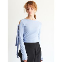 에콘 레이스업 슬리브 저지 블라우스 / EKHON LACE-UP SLEEVE JERSEY BLOUSE