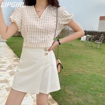 립걸퓨어 뒷트임블라우스