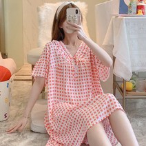 예쁜 폴리 원피스 잠 옷 여성 실내 복 홈웨어 레드집에서입는옷 라운지웨어 예쁜잠옷 여성파자마 파자마파티잠옷 귀여운잠옷 반팔원피스잠옷 봄잠옷 기숙사잠옷, 본상품