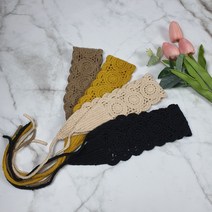 손뜨개 헤어밴드 머리띠 끈 묶는 핸드메이드 손뜨게 드게질 소녀