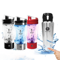 전동 텀블러 자동 쉐이커 보냉 보온 쉐이크 믹서 보틀 물 병 컵 단백질 믹싱 군인 헬스 회오리 쉐이킹 회전 빙빙 휴대용 운동 간편한 투명 스테인레스 스텐 오토 토네이도 450ml, 빙빙 쉐이크(레드)