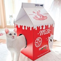 반려묘 스크래쳐 캣하우스 딸기우유 스트레스해소 소파 모서리 집사생활 고양이선물 흥미유발 수직형