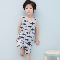 삐삐롱 꼬지비 블루샤크남민소매인견스판세트(18S2164GVSB_GR)