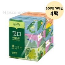코디 아름드리 스위트 천연펄프 각티슈 2겹 200매, 24개입, 2개