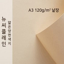 뉴씨플레인 종이문화 얇은 양면색지 120g A3 낱장 1매 No.33 베이지, 1장