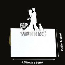 생일축하카드 팝업카드 메세지 세트흰색 레이저 컷 테이블 이름 장소 카드, 10 White XWK-80_02 100장 세트