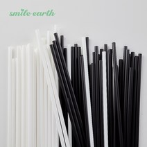 생분해 빨대 25cm 100개 벌크포장 PLA 친환경 옥수수, 블랙, 7x250mm
