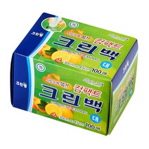 크린랩 크린랲 컴팩트 크린백 (대) 30cm x 45cm 100매입 비닐봉투 위생봉지 일회용품 롤팩 음식물/위생/포장/마트/주방정리/휴대용/미니, 1개