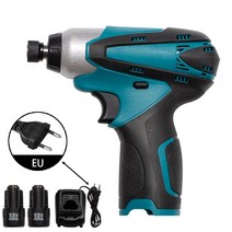 12V 110N.m 6.35mm 전기 무선 임팩트 드릴 Makita 스크루 드라이버 세트용 충전식 전기 스크루 드라이버, 04 EU 1Charger 2Battery