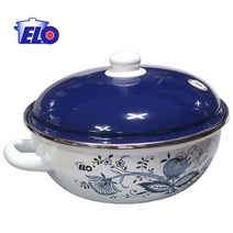 ELO 법랑 전골냄비 쯔빌 양수 인덕션 전골 냄비, 화이트블루, 28cm