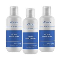AQUYO Cosmetics 매우 건조하고 거칠고 갈라지고 염증이 있는 손과 손가락을 위한 블루라인 실버 핸드 크림 가려움증이나 습진을 스킨 케어를 알로에 베라 및 요소가 함유된, 500ml (3er 팩)