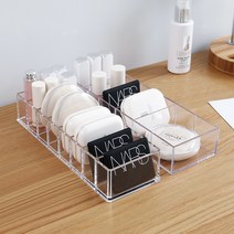 퍼니싱 굿즈 투명 칸막이 화장품 정리함 6칸 화장품정리대 화장소품정리함 브러쉬정리함, 1개