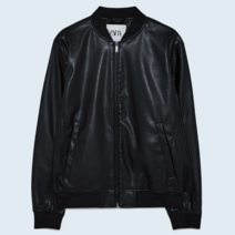 ZARA 자라 에코 레더 봄버 블루종 라이더 가죽자켓 Z1006