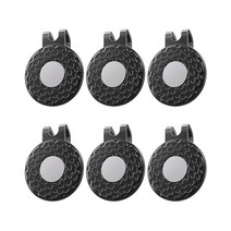 Vibit 골프 모자 클립 마그네틱 볼 마커 홀더 캡 바지 장갑 가방 바이저 벨트 니켈 도금 합금 금속 골프공 마커용 (볼 미포함) 6팩 6238172449, Black