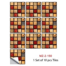 붙이는 장판 가구 타일 시트지 10pcs 보라색 모자이크 하드 스티커 플랫 인쇄 2d 전송 커버 부엌 욕실 벽지 필 앰프 스틱 벽 데칼, 20cmx20cmx10개, mz-2-150