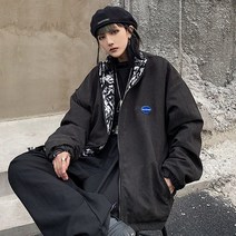 모직코트 여성 봄가을 하라쥬크 무드 BF 와이드 루즈핏 양면으로 입다 야구복 재킷 트렌드 2267632932