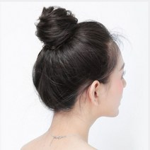 똥머리 가발 면접 승무원 가채 곱창 당고머리 덧 붙임 피스 볼륨, 3똥머리-브라운블랙