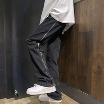 B259F45P65 23 봄옷 아메카지스타일 트렌드 개성 옆으로 벌리다 지퍼 스트레이트진 슬림핏