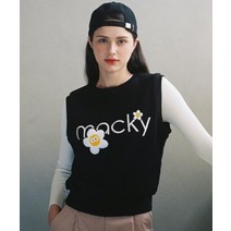 MACKY 맥키 키치 부클 베스트 블랙 Kitsch bookle vest black