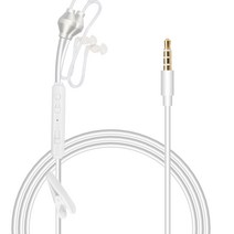 안티 방사선 바이노럴 스테레오 헤드폰 마이크 3.5mm 에어 튜브 어쿠스틱 이어 버드, 하얀색