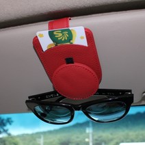 [자동차썬글라스보관함] 로센트 차량용 안경거치대 선글라스 클립 엠블럼 수납함, 도요타, 안경거치대 레드