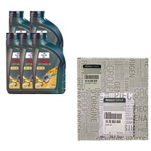 SM6 1.5 디젤 훅스 타이탄 플렉스 34 5W30(5L) 르노 순정 필터 엔진오일세트, 1개