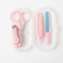 평발교정깔창4 Pcs 작은 스테인레스 스틸 베이비 네일 클리퍼 세트 베이비 케어 안티 클램핑 네일 클리퍼, 02 transparent pink