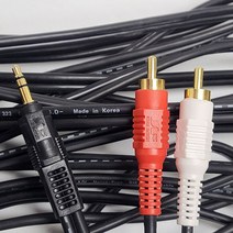 국산 오디오케이블 AUX Y 선 믹서 앰프 연결, 2) 3.5 to 2RCA, 10m