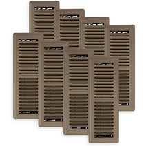 Decor Grates PG414-WH-8 Pro 스틸 플로어 레지스터 10.2x35.6cm(4x14인치) 화이트 512110, ‎4x14 Inches_Brown