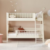 [한샘몰x우드몽드] 랑데부 원목 분리형 이층침대 가드형 (하단서랍 매트 별도), A 크림화이트(A)