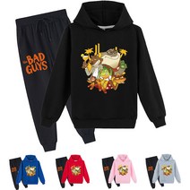 배드 가이즈 The Bad Guys 캐릭터 아동복 후드티+바지 남여공용 복장세트 100-170 9색 옷세트 굿즈 도안B