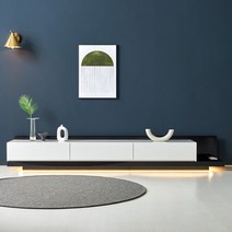 노블 LED 2300 확장형 TV 거실장, 블랙오크