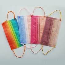 무지개 레인보우 그라데이션 컬러 핑크 베이지 덴탈 패션 마스크 4color