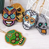 비치나몰 어린이보석십자수 DIY세트 열쇠고리 키링 캐릭터 비즈 큐빅, 보석열쇠고리-해골